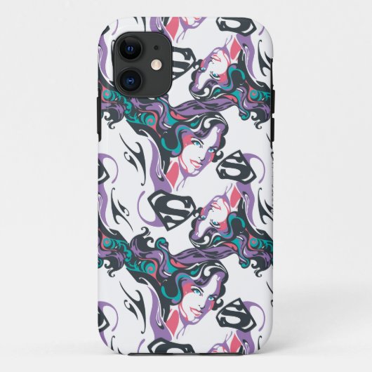 スーパーガールのカラースプラッシュ渦巻きパターン3 Case-Mate iPhoneケース (裏面)