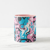 スーパーガールのカラースプラッシュ渦巻きパターン7 ツートーンマグカップ (中央)