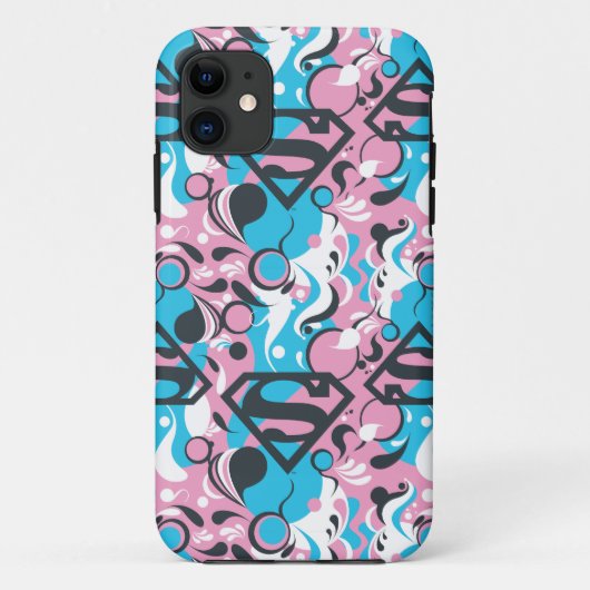スーパーガールのカラースプラッシュ渦巻きパターン7 Case-Mate iPhoneケース (裏面)