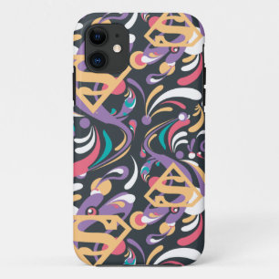スーパーガールのカラースプラッシュ渦巻きパターン8 iPhone 11 ケース