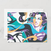 スーパーガールのカラースプラッシュ(渦巻き1) ポストカード (正面/裏面)