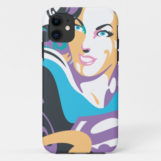 スーパーガールのカラースプラッシュ(渦巻き1) Case-Mate iPhoneケース (裏面)