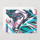 スーパーガールのカラースプラッシュ(渦巻き2) ポストカード (正面/裏面)