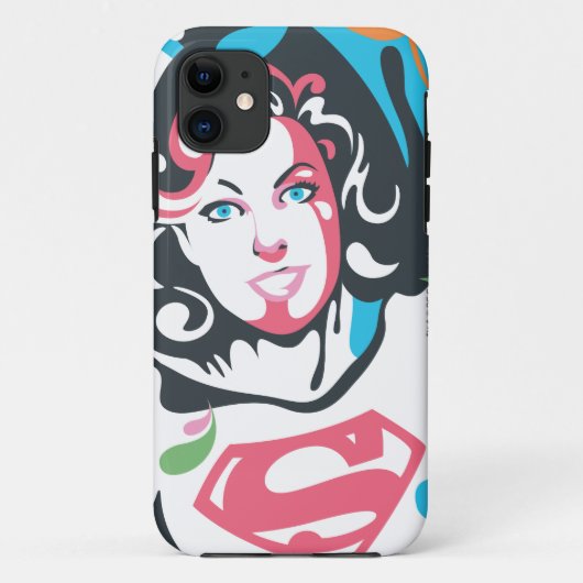 スーパーガールのカラースプラッシュ(渦巻き) 3 Case-Mate iPhoneケース (裏面)