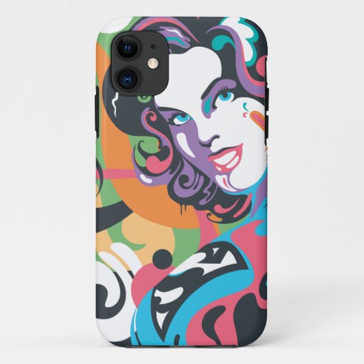 スーパーガールのカラースプラッシュ(渦) 4 Case-Mate iPhoneケース (裏面)