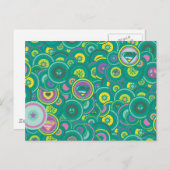 スーパーガールの丸緑の模様 ポストカード (正面/裏面)