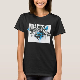 スーパーガールの水こぼれと(ばちゃばちゃ)跳ねる Tシャツ