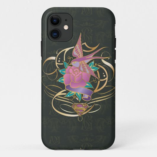 スーパーガールの鳥と花 Case-Mate iPhoneケース (裏面)