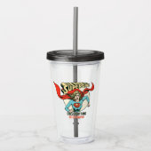 スーパーガールは君よりも何でも上手くやる アクリルタンブラー (正面)