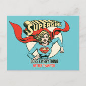 スーパーガールは君よりも何でも上手くやる ポストカード (正面)