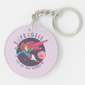 スーパーガールアウトオブザワールドレトログラフィック キーホルダー (裏面)