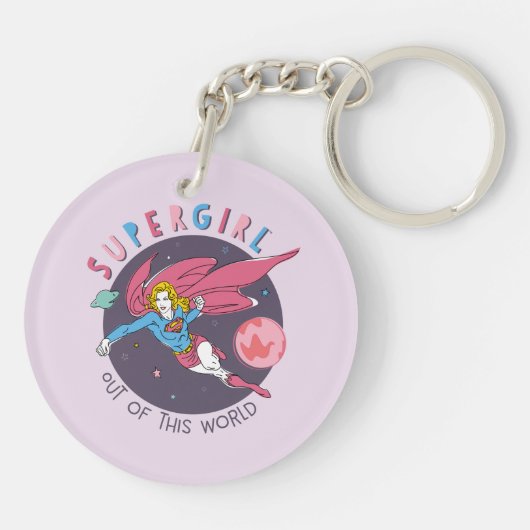スーパーガールアウトオブザワールドレトログラフィック キーホルダー (裏面)