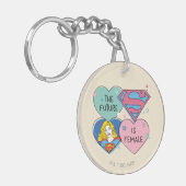 スーパーガールアウトオブザワールドレトログラフィック キーホルダー (正面左)