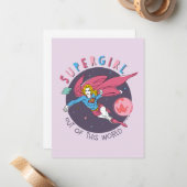 スーパーガールアウトオブザワールドレトログラフィック ノートカード (正面/裏面インサイチュ)