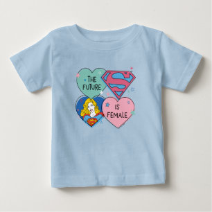 スーパーガールアウトオブザワールドレトログラフィック ベビーTシャツ