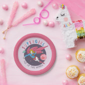 スーパーガールアウトオブザワールドレトログラフィック ペーパープレート (パーティー)