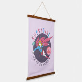 スーパーガールアウトオブザワールドレトログラフィック 吊り下げ型タペストリー (傾斜あり)