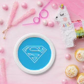 スーパーガールアウトラインSシールド ペーパープレート (パーティー)