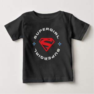 スーパーガールエイジの英雄サークルSシールド ベビーTシャツ