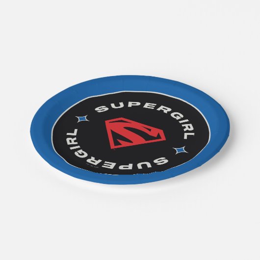 スーパーガールエイジの英雄サークルSシールド ペーパープレート (アングル)