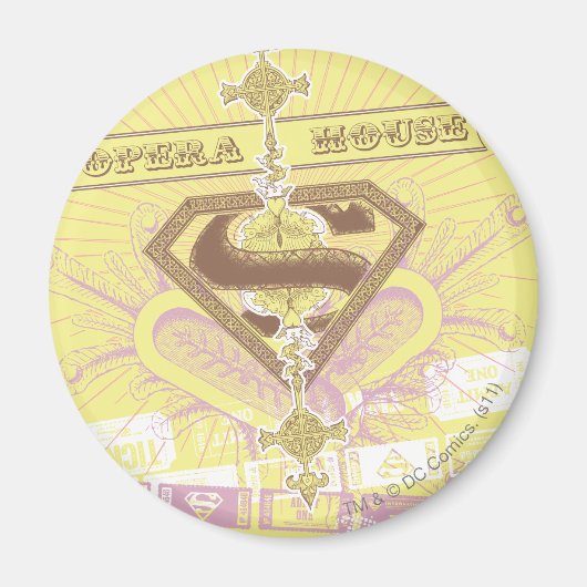 スーパーガールオペラハウスイエロー マグネット (正面)