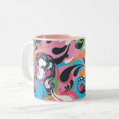 スーパーガールカラスプラッシュスワーズパターン2 ツートーンマグカップ (正面左)