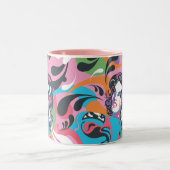 スーパーガールカラスプラッシュスワーズパターン2 ツートーンマグカップ (中央)