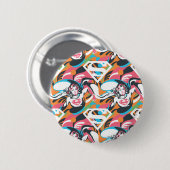 スーパーガールカラスプラッシュスワーズパターン4 缶バッジ (正面&裏面)