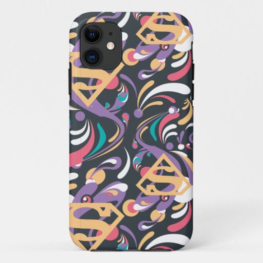 スーパーガールカラスプラッシュスワーズパターン8 Case-Mate iPhoneケース (裏面)