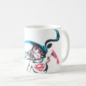 スーパーガールカラスプラッシュポーズ2 コーヒーマグカップ (正面右)