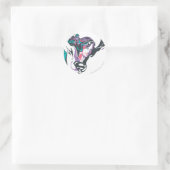 スーパーガールカラスプラッシュポーズ3 ラウンドシール (バッグ)