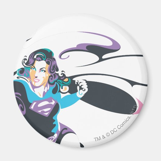 スーパーガールカラスプラッシュポーズ4 マグネット (正面)