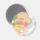 スーパーガールカラフルクラウドロゴ マグネット (正面/裏面)