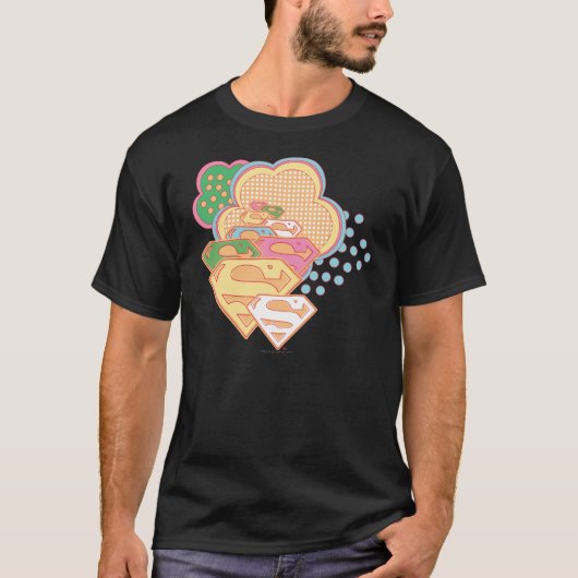 スーパーガールカラフルクラウドロゴ Tシャツ (正面)