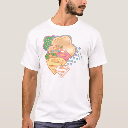 スーパーガールカラフルクラウドロゴ Tシャツ (正面)