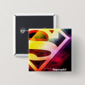 スーパーガールカラフルロゴ 缶バッジ (正面&裏面)