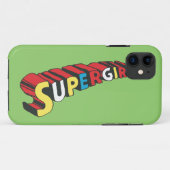 スーパーガールカラフルロゴ Case-Mate iPhoneケース (裏面(横))