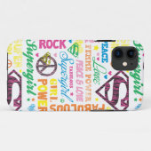 スーパーガールカラフル文字コラージュ Case-Mate iPhoneケース (裏面(横))
