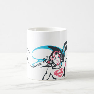 スーパーガールカラースプラッシュポーズ2 コーヒーマグカップ