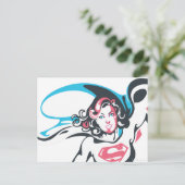 スーパーガールカラースプラッシュポーズ2 ポストカード (スタンド正面)