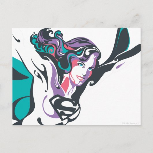 スーパーガールカラースプラッシュポーズ3 ポストカード (正面)