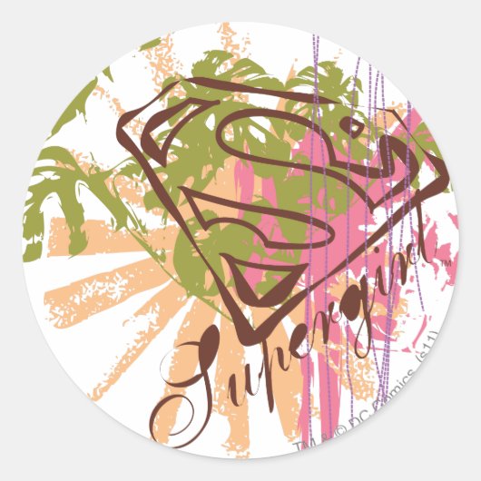 スーパーガールカラースプラッシュ ラウンドシール (正面)