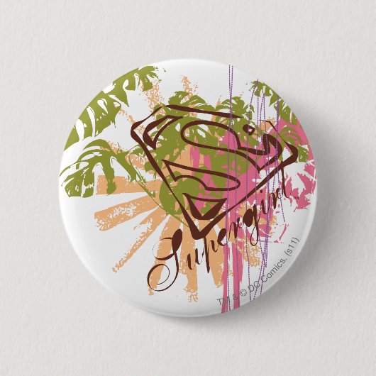 スーパーガールカラースプラッシュ 缶バッジ (正面)