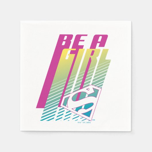 スーパーガールグラフィック「Be a Girl」 スタンダードカクテルナプキン (正面)