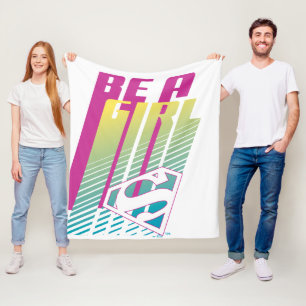 スーパーガールグラフィック「Be a Girl」 フリースブランケット