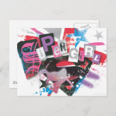 スーパーガールグランジデザイン ポストカード (正面/裏面)