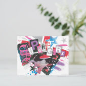 スーパーガールグランジデザイン ポストカード (スタンド正面)