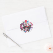 スーパーガールグランジデザイン ラウンドシール (封筒)