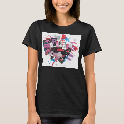 スーパーガールグランジデザイン Tシャツ (正面)