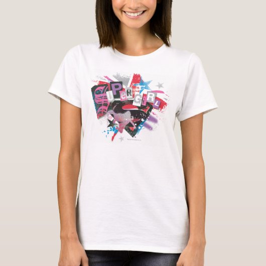 スーパーガールグランジデザイン Tシャツ (正面)